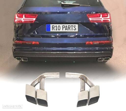 PONTEIRAS DE ESCAPE PARA AUDI Q7 2.0T GASOLINA 16-19 LOOK SQ7 PRATEADAS  - 1