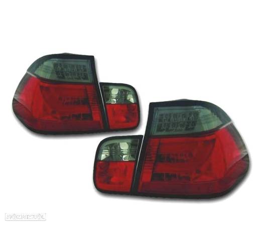 FAROLINS TRASEIROS LED PARA BMW E46 01-05 VERMELHO ESCURECIDO - 1