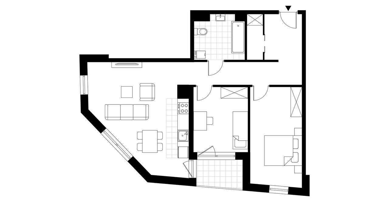 3-pokojowe mieszkanie 68m2 + loggia - Pełny obrazek: 3/8