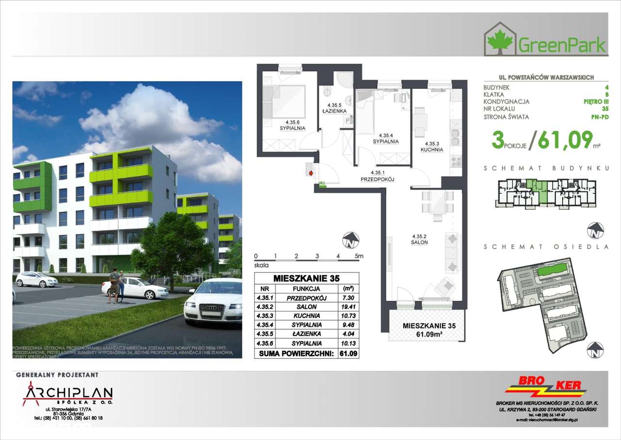 Osiedle Green Park | mieszkanie 3-pok. | 11_B35 - Pełny obrazek: 2/9