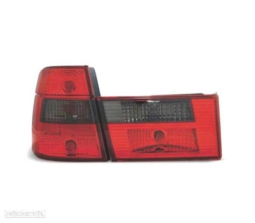 FAROLINS TRASEIROS PARA BMW E34 TOURING 88-95 VERMELHO PRETO - 2