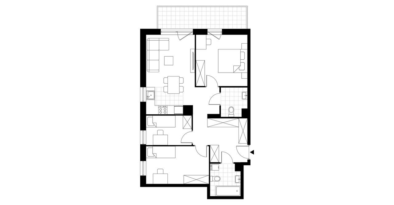 4-pokojowe mieszkanie 71m2 + balkon - Pełny obrazek: 3/8