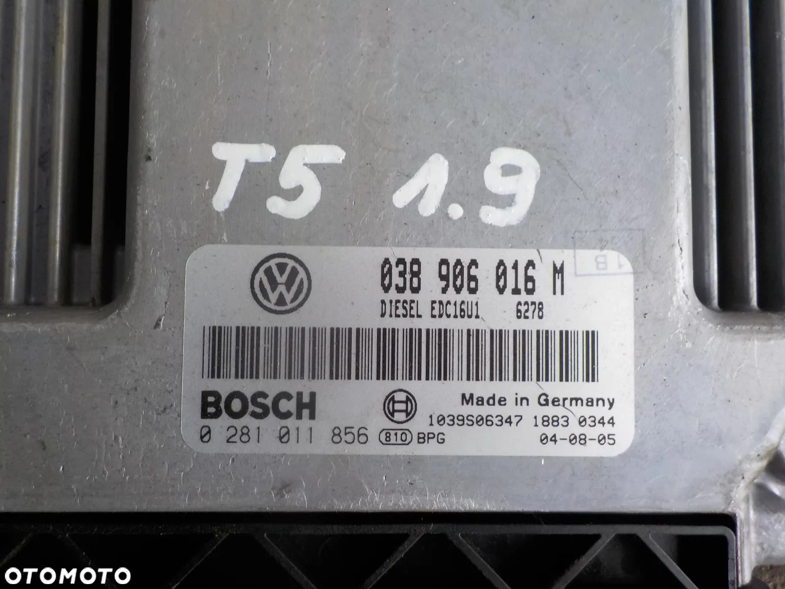 VW T5 1.9 TDI KOMPUTER STEROWNIK 038906016M - 2