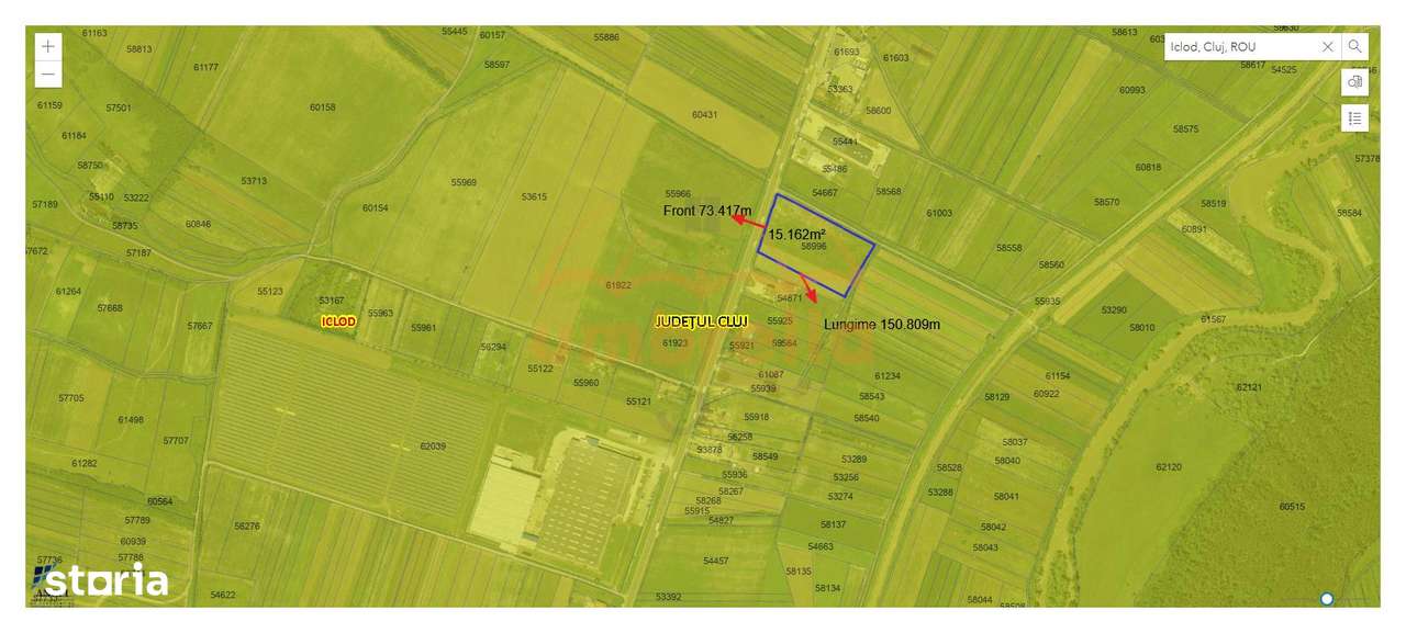 Teren de vanzare intravilan cu autorizatie de const. Iclod-Cluj 15.162 - Imagine principală: 2/4