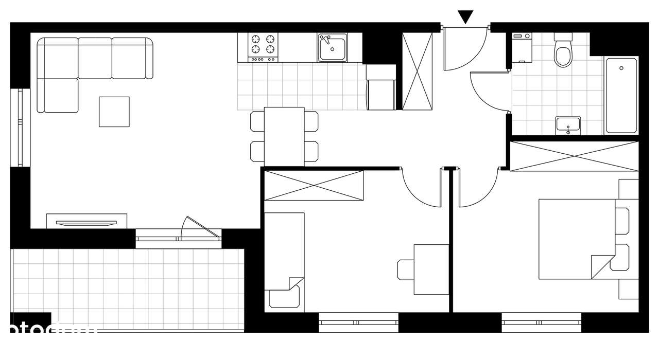 3-pokojowe mieszkanie 58m2 + balkon - Pełny obrazek: 3/8