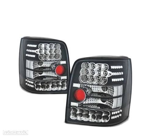 FAROLINS TRASEIROS LED PARA VOLKSWAGEN VW PASSAT B5 VARIANT 96-00 FUNDO PRETO - 2