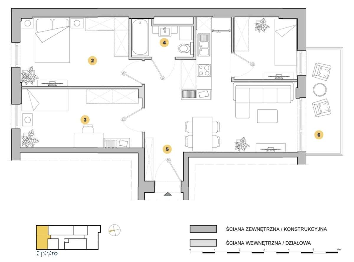 M3 albo M4 pokoje. Nowe, przy Pl. Szembeka 62 m2-12