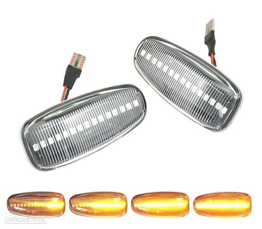 PISCAS LATERAIS LED DINÁMICO R170 R171 W163 W202 W210 W208 W638 FUNDO PRETO - 2