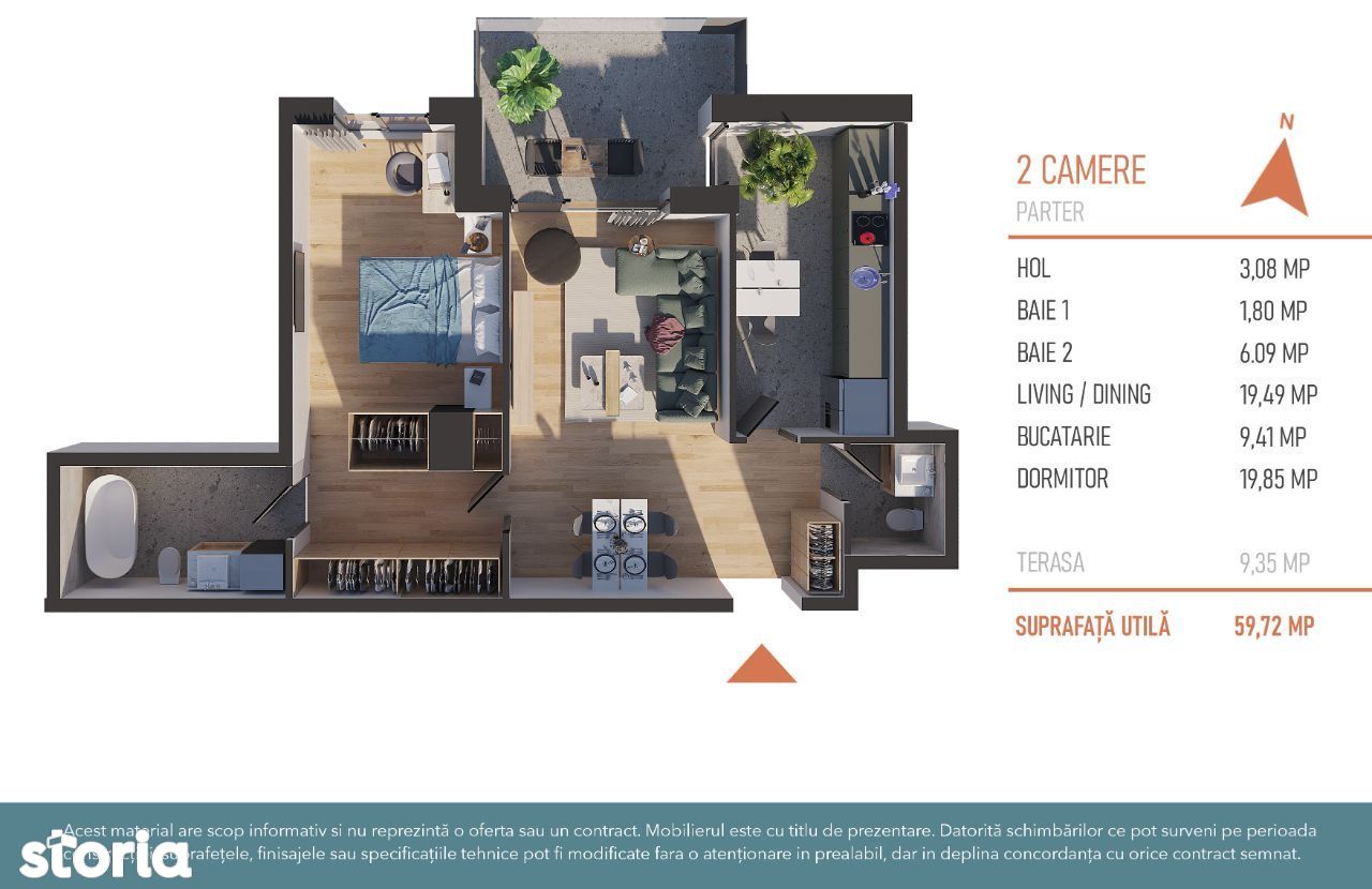DEZVOLTATOR Hexagon vand Apartament 2 camere imobil nou ZENIA