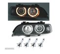 FAROIS ANGEL EYES PARA BMW SERIE 5 E39 FUNDO PRETO - 1