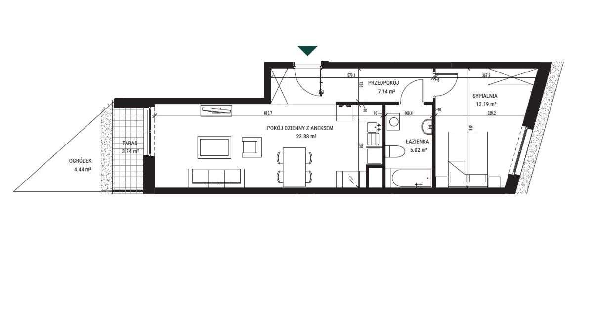 Zabłocie 2 pok 49m2 wykończone media z mpec-1