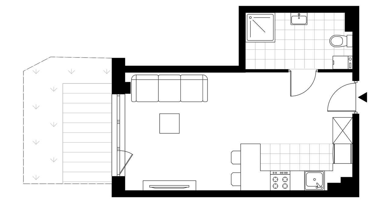 1-pokojowy apartament inwestycyjny 29m2 + ogródek - Pełny obrazek: 3/8