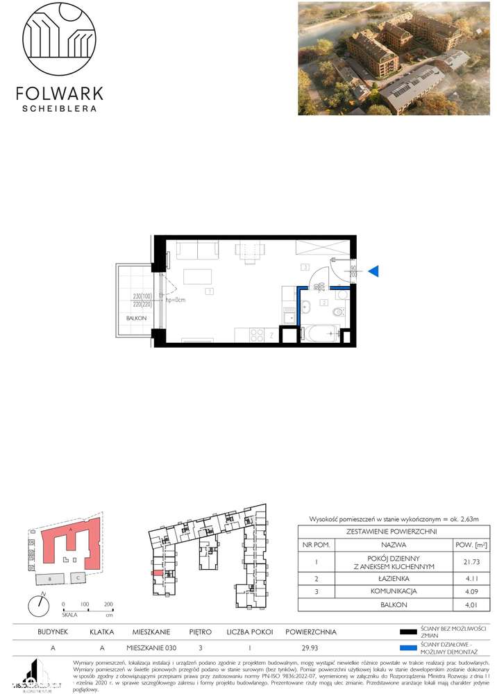 Folwark Scheiblera | mieszkanie 1-pok. - Pełny obrazek: 2/7