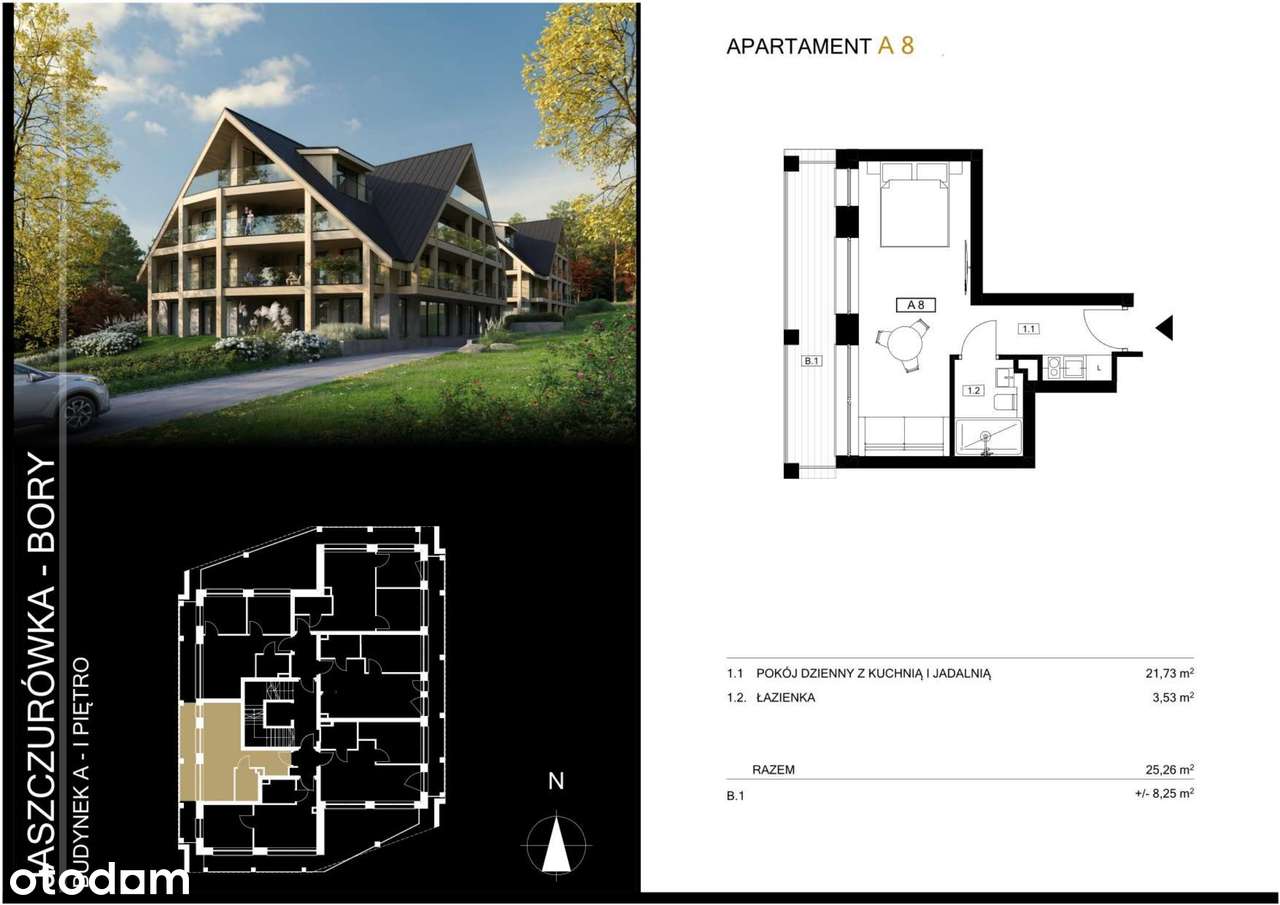 Tatra Square/ S​A​U​N​A/ W​I​N​D​A/ G​A​R​AŻ/ Apartament L​A08 - Pełny obrazek: 2/7