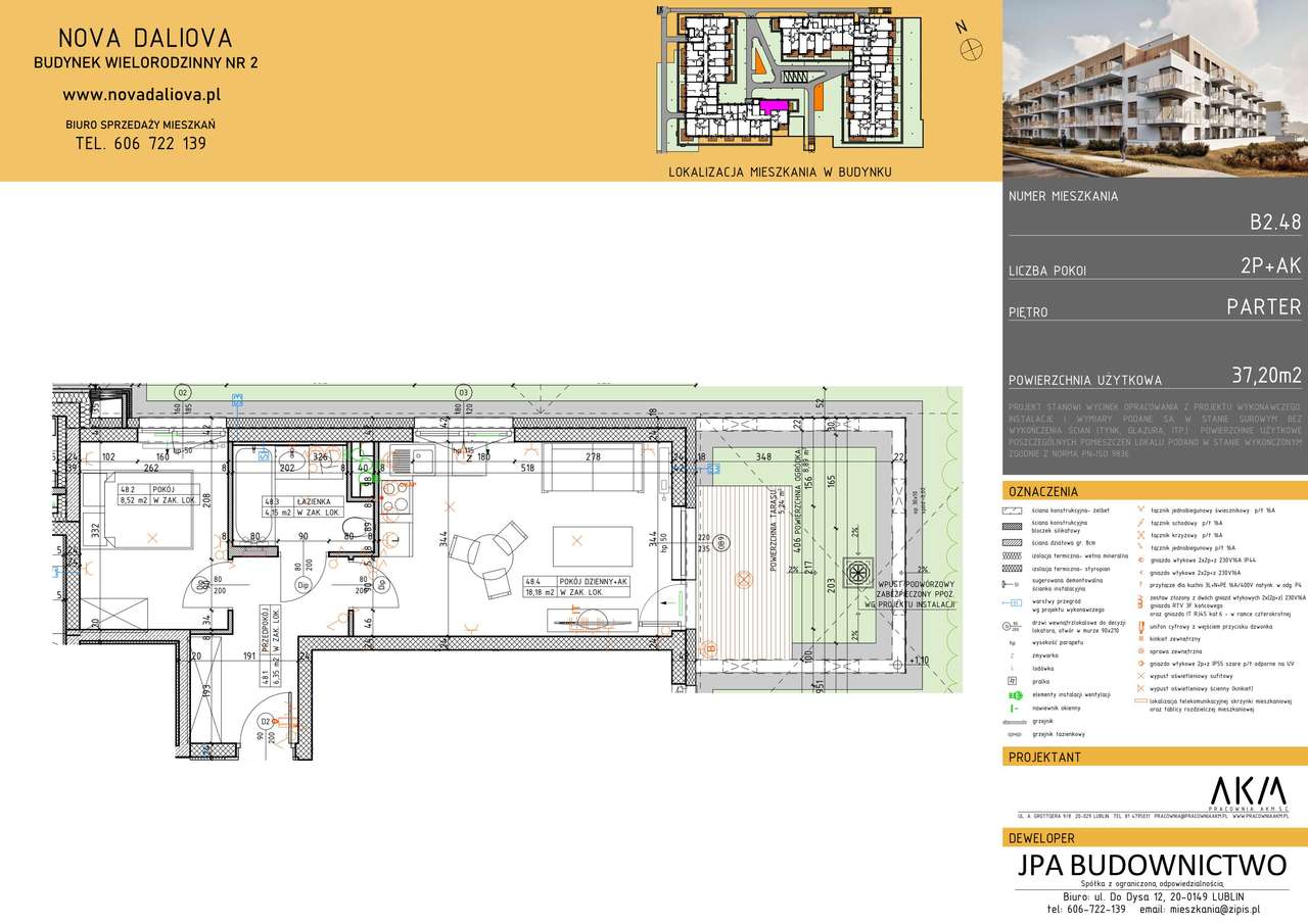2-pokojowe mieszkanie 37m2 + ogródek Bez Prowizji - Pełny obrazek: 2/8