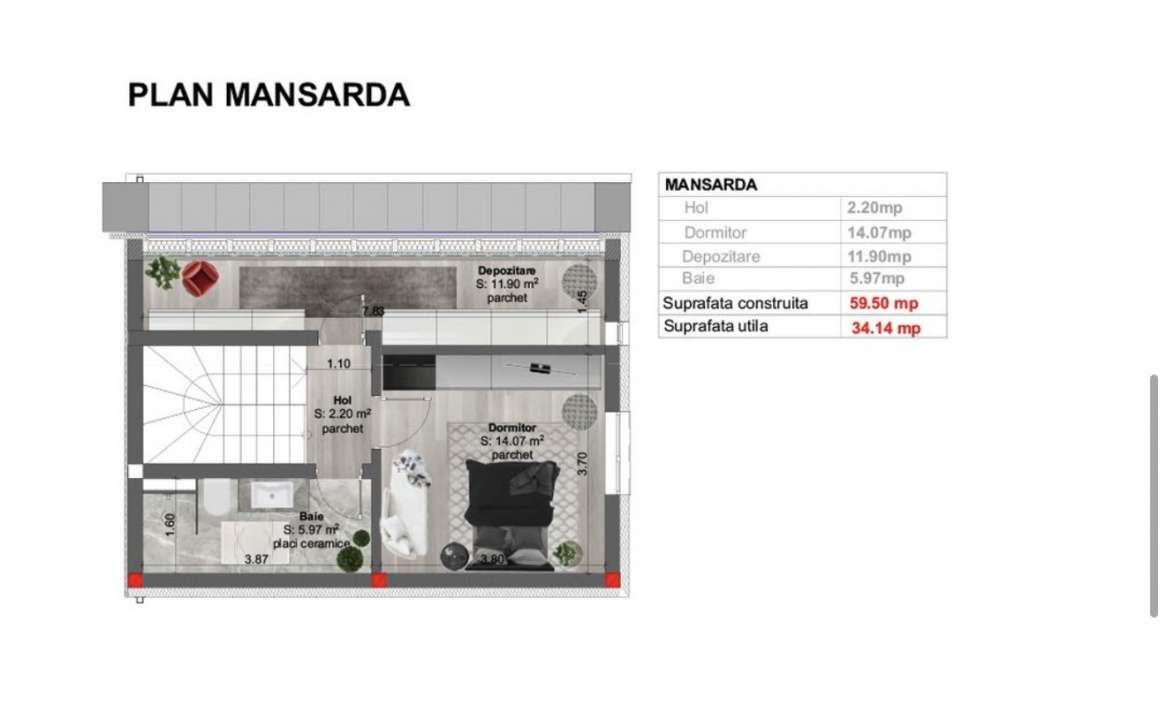 Duplex 4 Camere, 120mp, Zona Terra - Imagine principală: 5/5