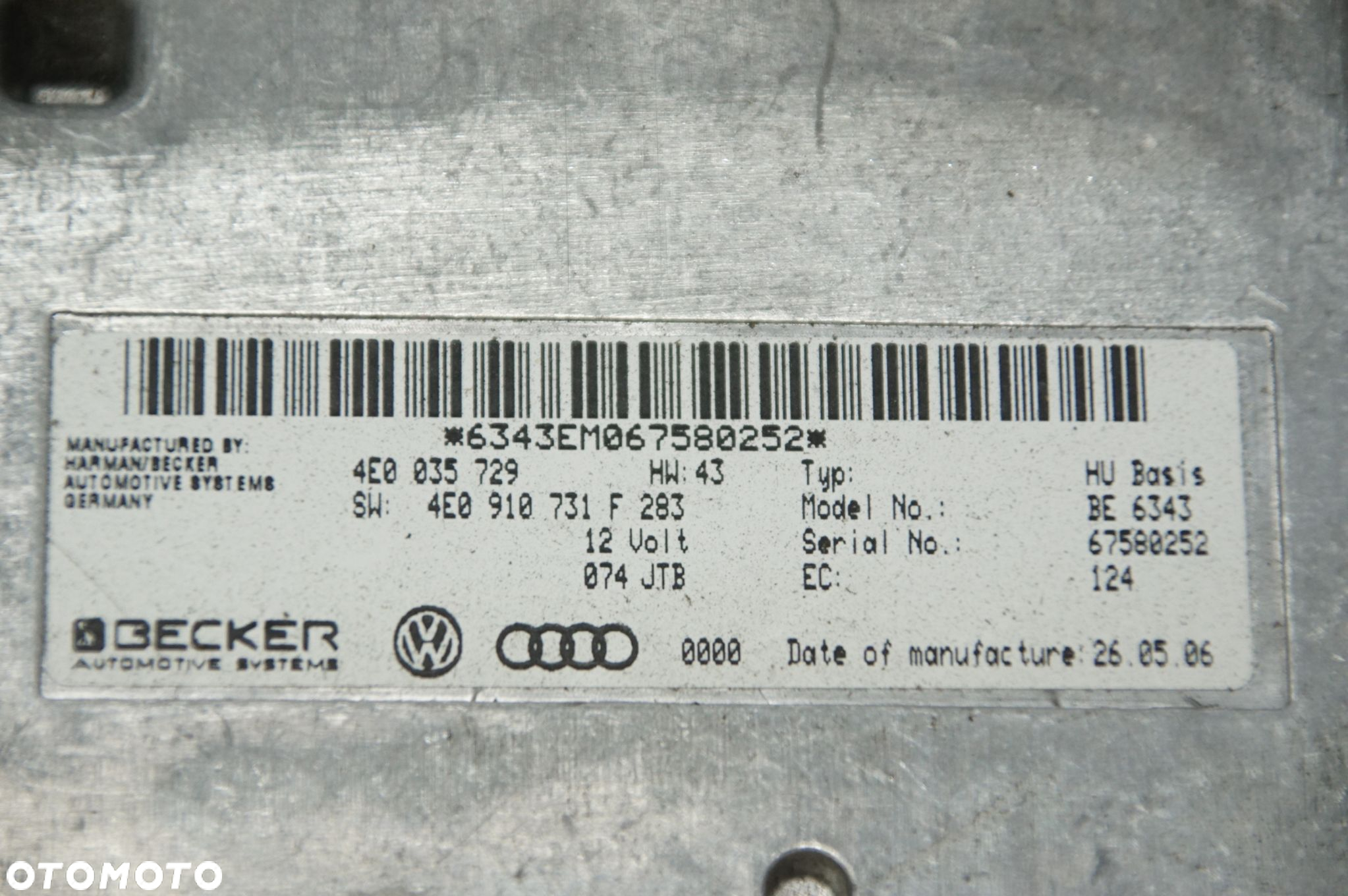 MODUŁ AUDI A8 D3 LIFT 4E0035729 - 2