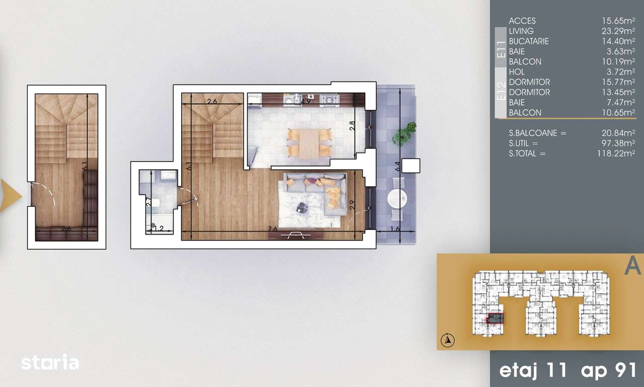 3 camere | 10 minute Metrou | premium | 2 lifturi | terasa mare - Imagine principală: 2/10