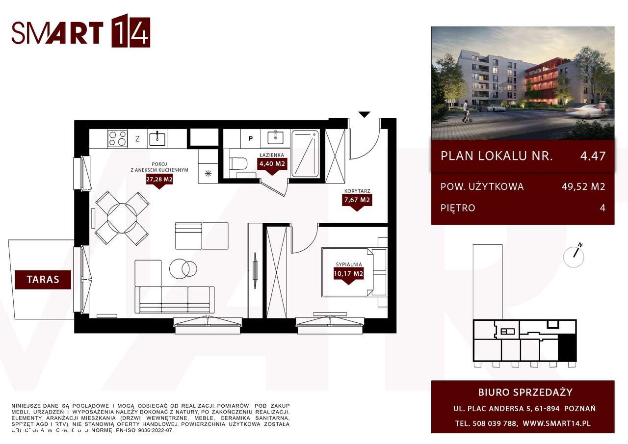 Przestronne mieszkanie dwupokojowe od południa - Pełny obrazek: 4/15