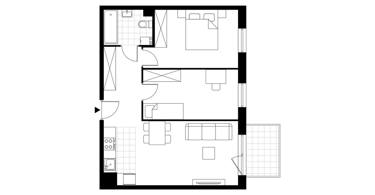 3-pokojowe mieszkanie 57m2 + balkon Bezpośrednio - Pełny obrazek: 3/8