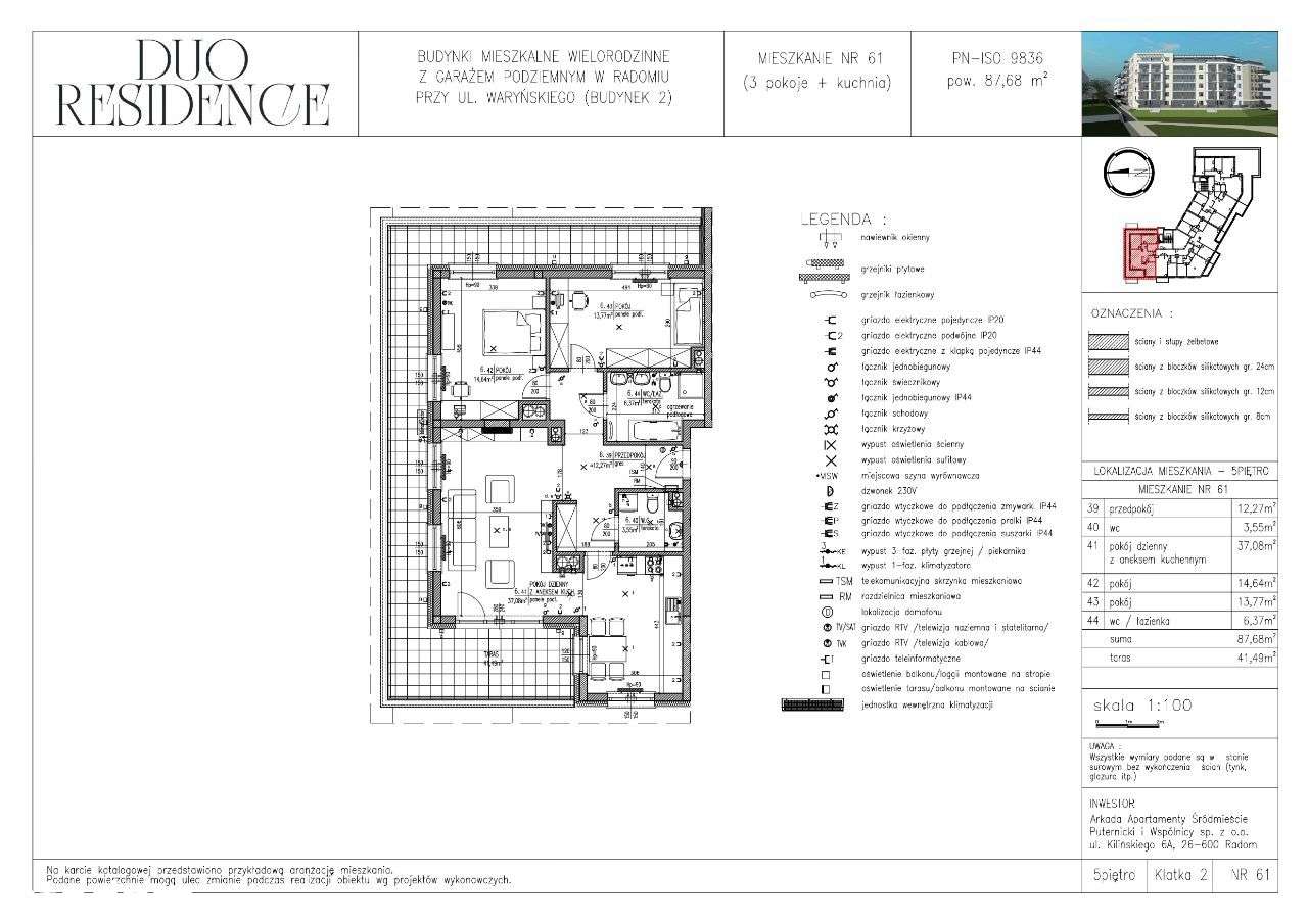NOWA niższa cena Duo Residence - 87,56m2 - 3 pokoje + taras 41 m2 - Pełny obrazek: 2/6