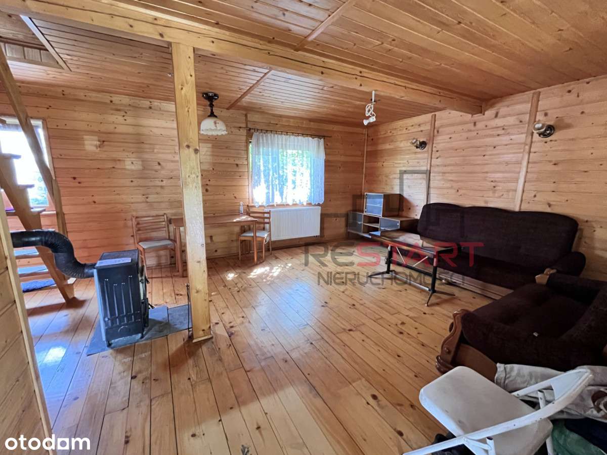 Duża działka z drewnianym domkiem całorocznym. - Pełny obrazek: 4/7