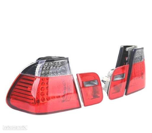 FAROLINS TRASEIROS LED PARA BMW E46 98-01 VERMELHO ESCURECIDO - 4