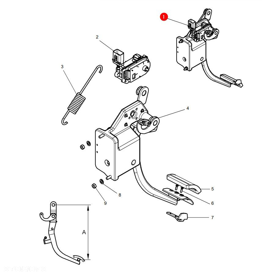 Zestaw pedału sprzęgła Massey Ferguson 4348232M93 Oryginał - 2