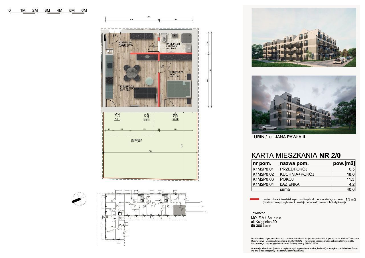 Apartamenty Kochanowskiego M2/0 40,60 m2 z MP zewn