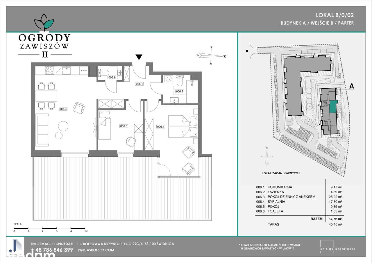 Ogrody Zawiszów II  | mieszkanie 3-pok. | B-002 - Pełny obrazek: 2/7