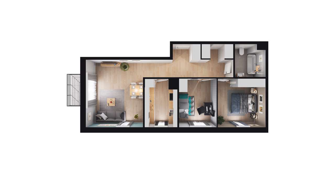 Ursus Classic | mieszkanie 3-pok. |C1_87 - Pełny obrazek: 3/9