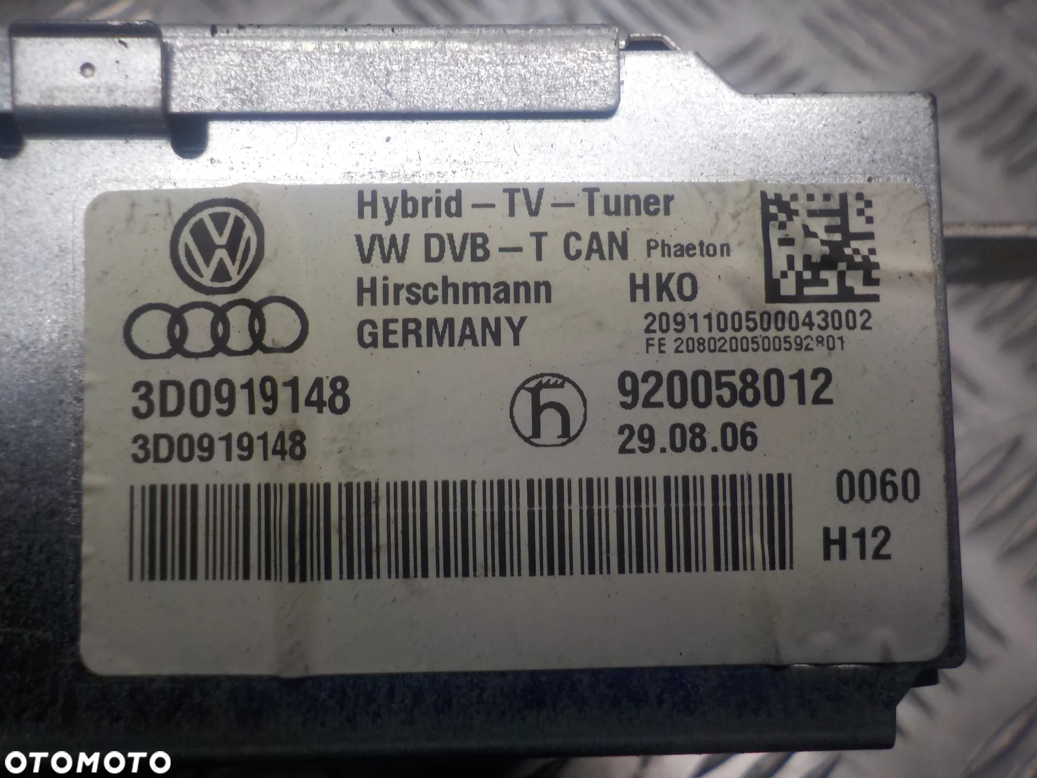 VW PHAETON TUNER TV 3D0919148 - 3
