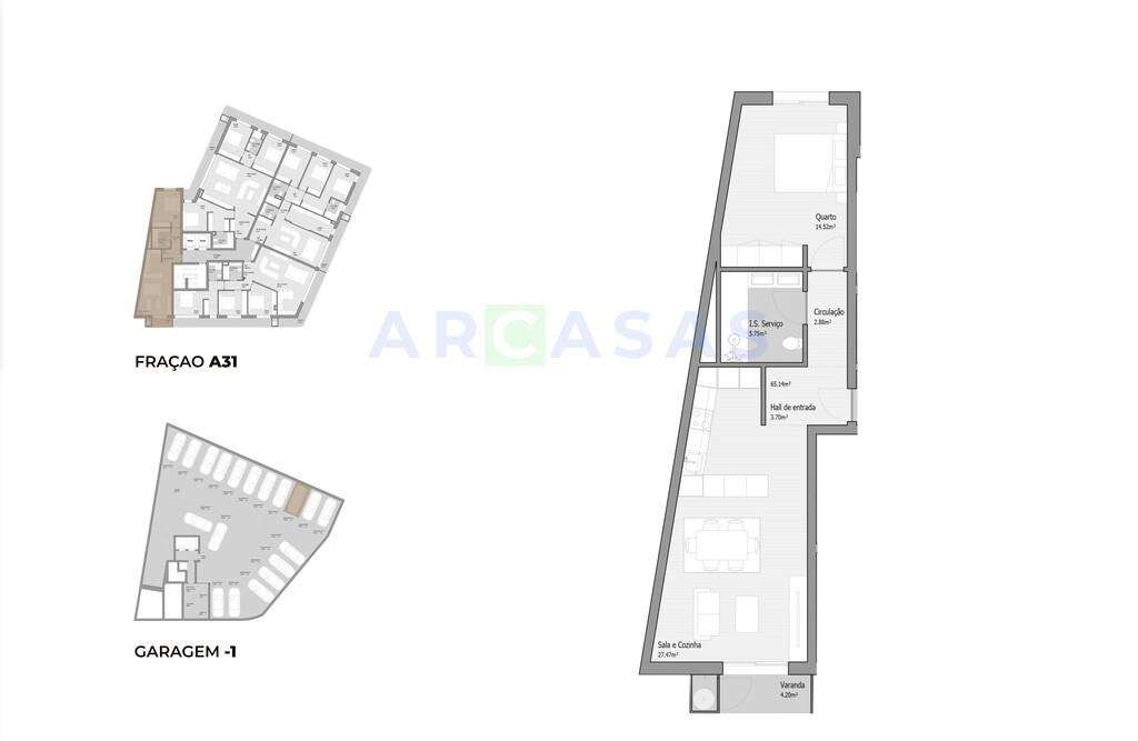 Apartamentos T1 com lugar de garagem na Trofa-14
