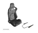 KIT BANCO SEMI BAQUET BACKET TIPO RS EM ALCANTARA PRETA - 1