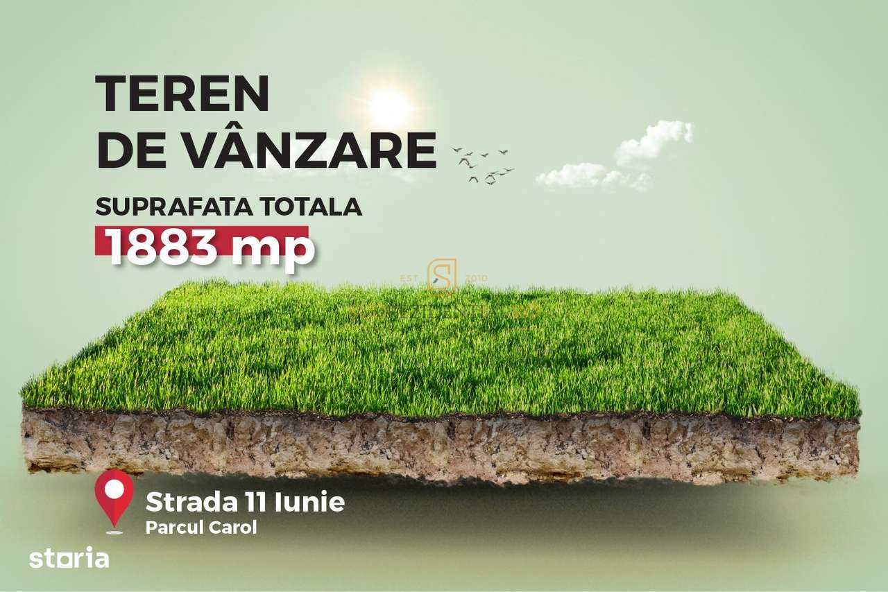 Teren 1883 mp in zona centrala, deschidere stradala, Parcul Carol - Imagine principală: 1/8