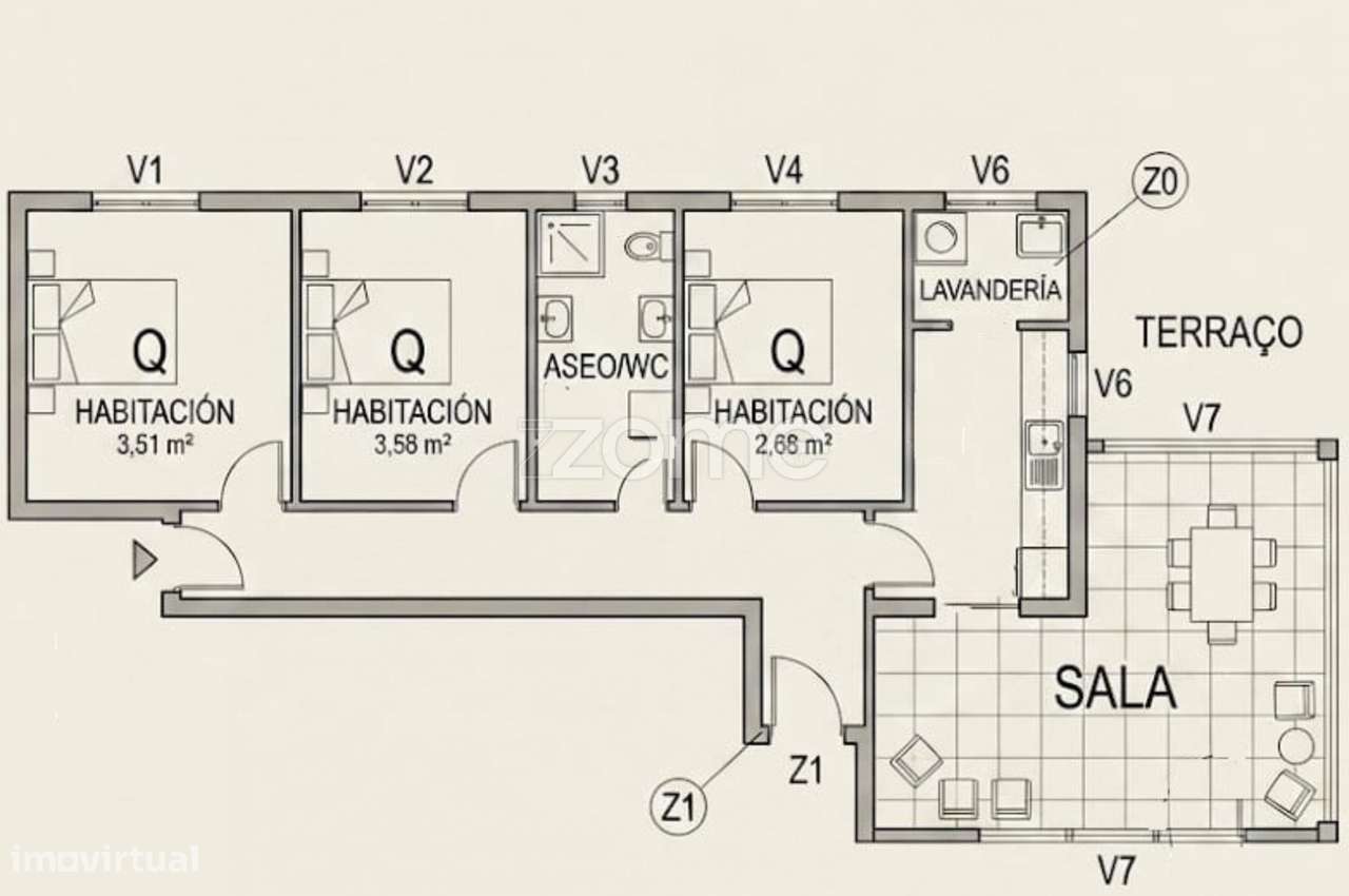 Apartamento T3 com garagem, varanda e arrumos-28