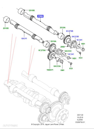 Arbore balansier motor 2.0 Ingenium AJ200 Discovery Sport/ Range Rover Velar / Discovery 5 / Range Rover Sport / Range Rover Evoque 2 - 2