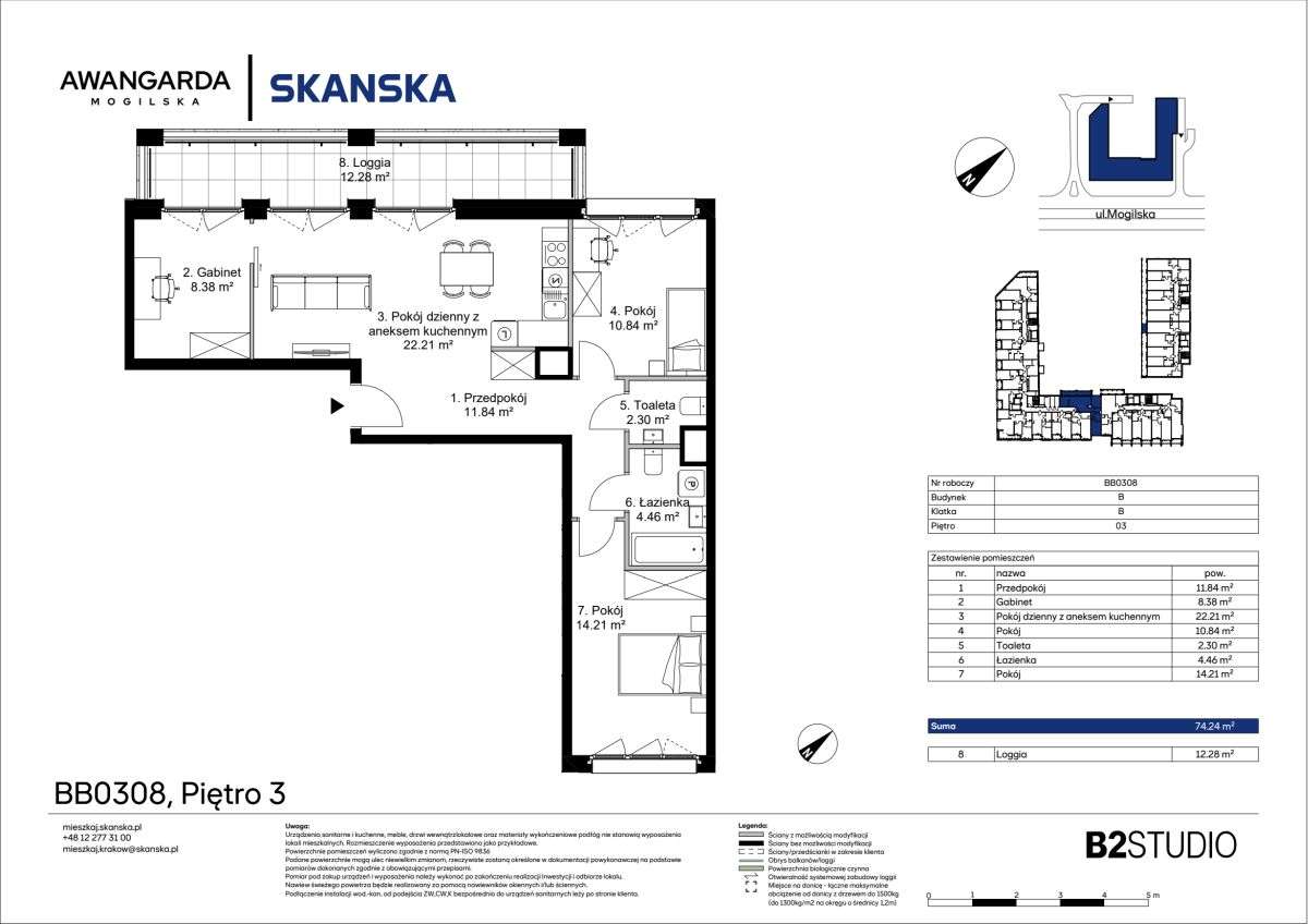 4-pokojowe mieszkanie 74m2 + loggia Bez Prowizji - Pełny obrazek: 2/9