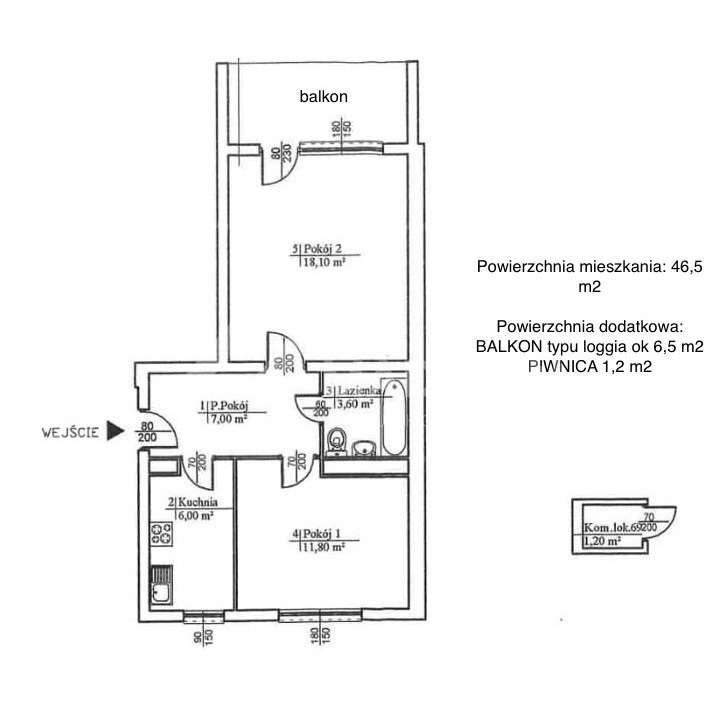 46m | 2 pok. | balkon | tuż przy Galerii Północnej - Pełny obrazek: 3/16