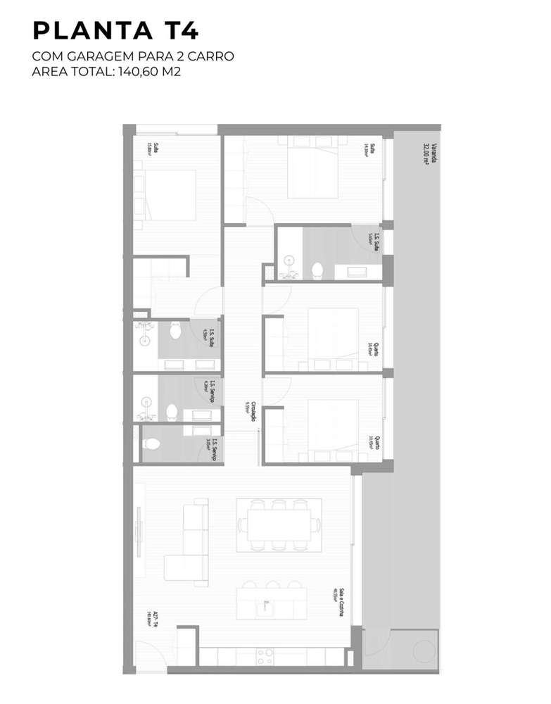 Apartamento T4 | Box 2 Carros | Varanda | 140,60m2 | Novo | Gondomar - Grande imagem: 4/15