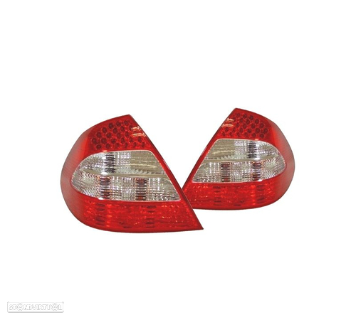 FAROLINS LED PARA MERCEDES CLASSE E W211 02-06 VERMELHO CROMADO - 1