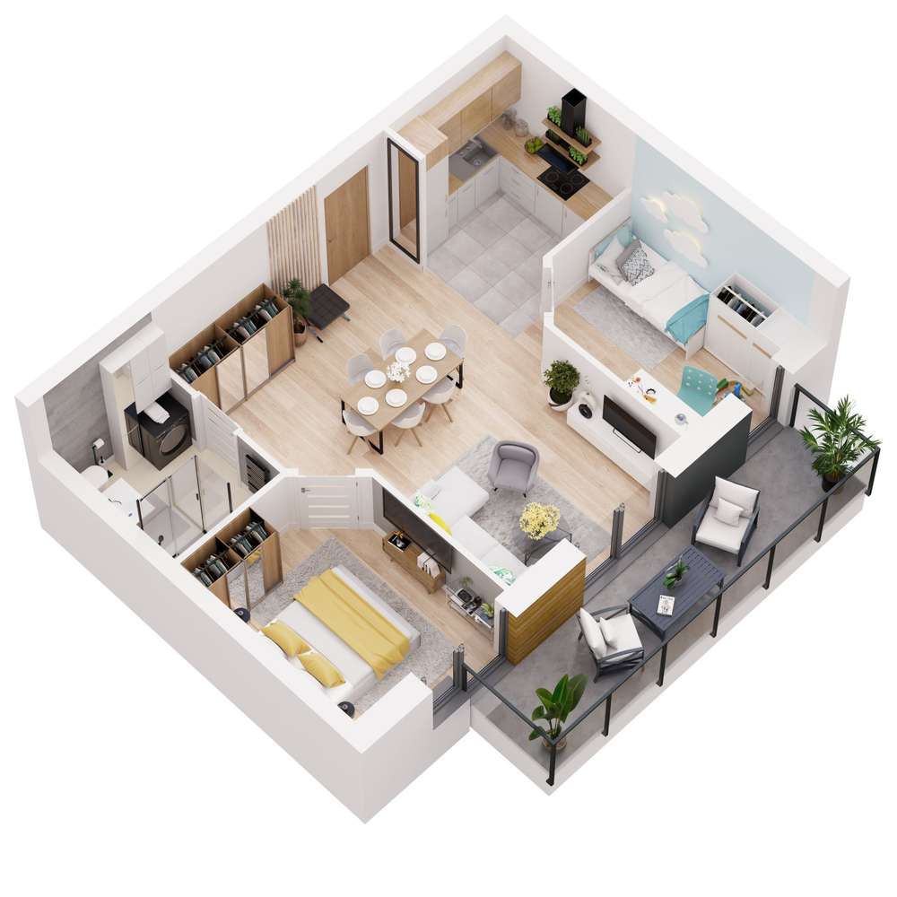 51 m² bez kompromisów | 3 pokoje i duży balkon (lokal B1.M8)