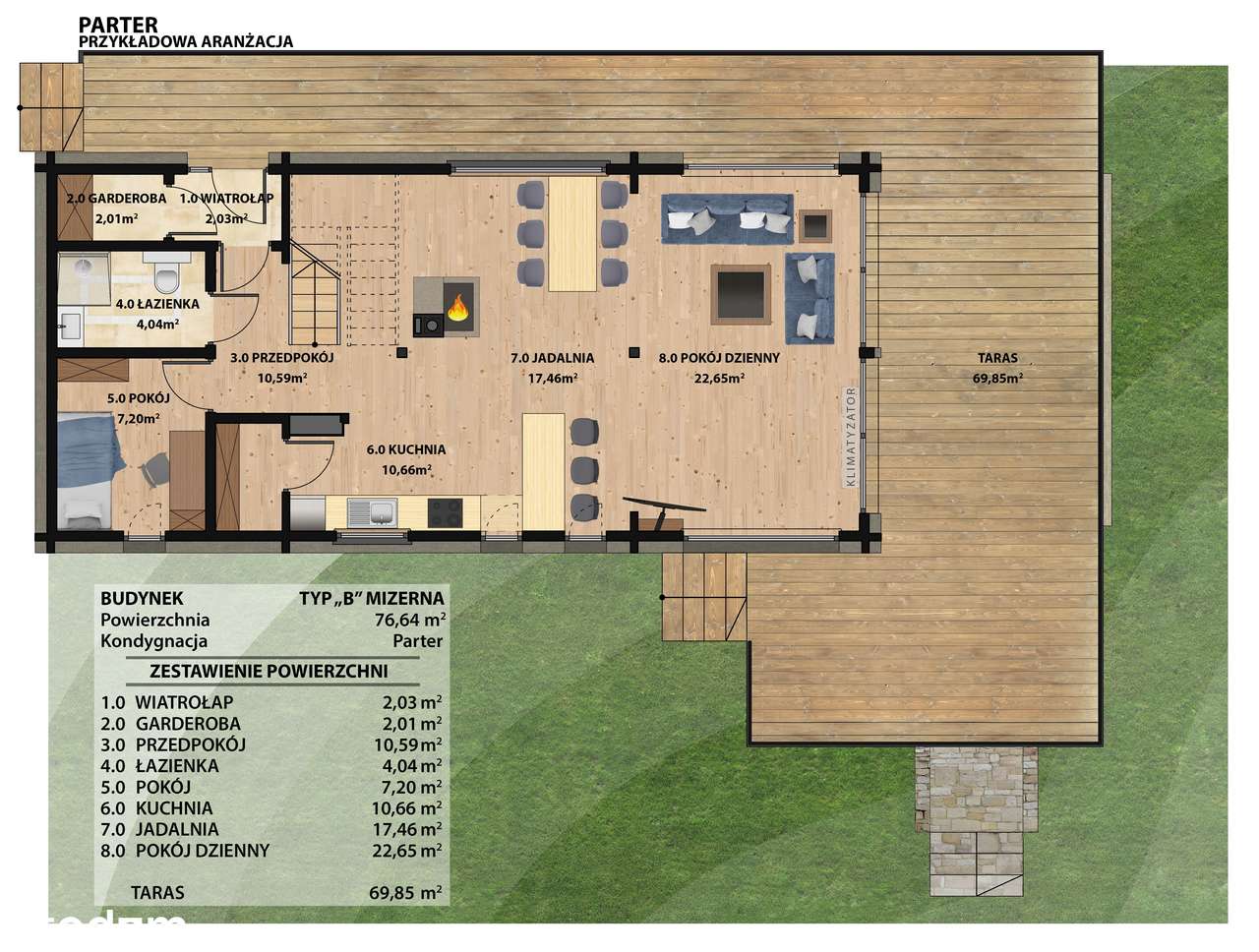 5-pokojowy dom 126m2 + taras Bez Prowizji - Pełny obrazek: 2/9