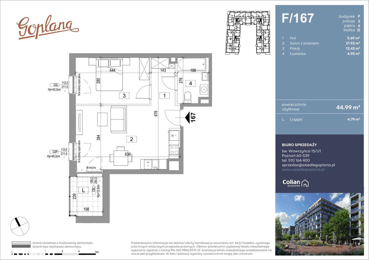 Osiedle Goplana | mieszkanie 2-pok. | F167 - Pełny obrazek: 2/7