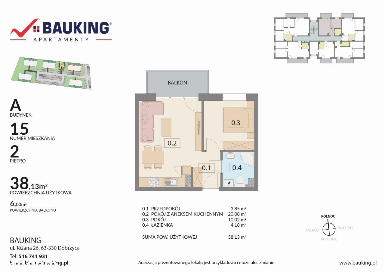 Apartament 38 m2 PRZY LESIE Jarocin BAUKING