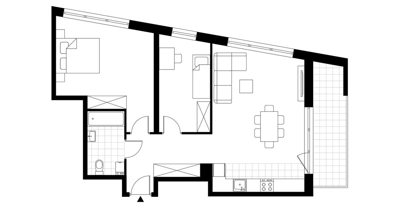 3-pokojowe mieszkanie 66m2 + loggia - Pełny obrazek: 3/8