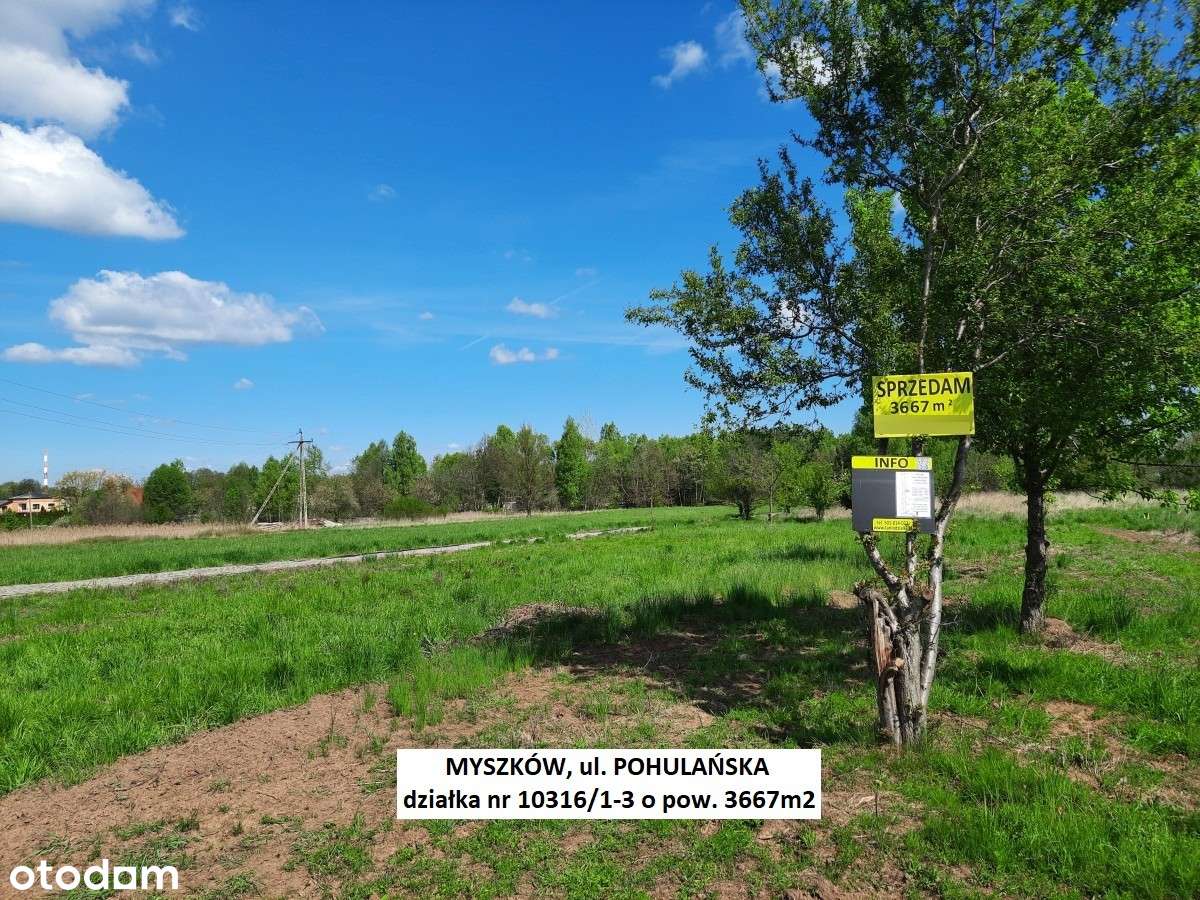 Sale - 10% Myszków działka rolno-budowlana  3667m2 tylko 174.900zł-2