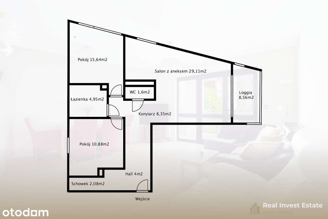 Ulrychów | 3 pokoje | 76,61 m² | 1. piętro | loggia 8,5 m²-18