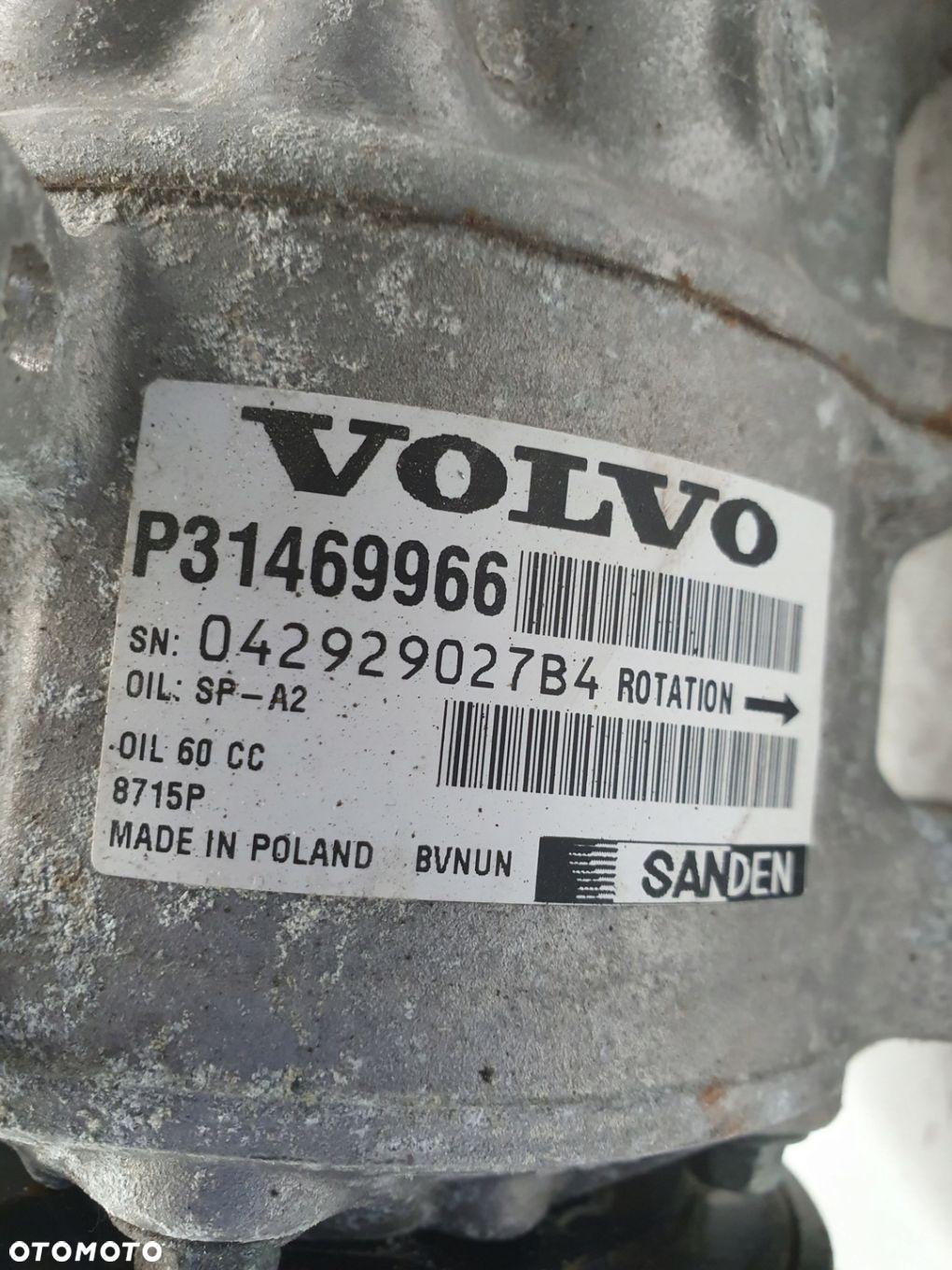 Volvo V40 II 2.0 D D2 SPRĘŻARKA KLIMATYZACJI pompa 31469966 - 2