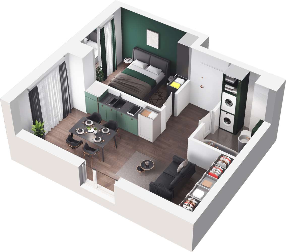 Kolejova 1 | mieszkanie 2-pok. | A.03.27 - Pełny obrazek: 4/9